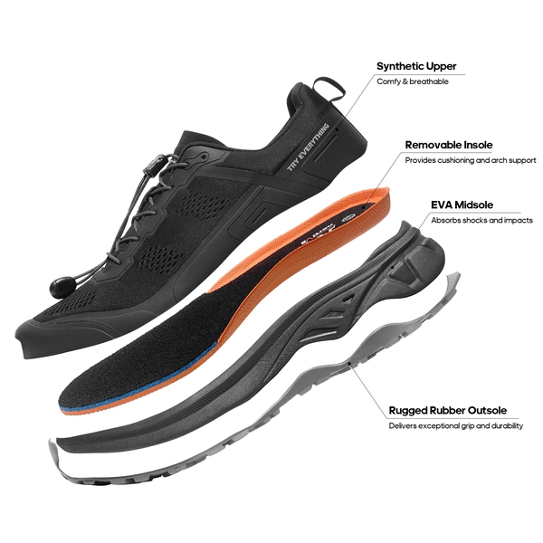 Men's Breathable Trail Running Shoes  - BLACK - 1
